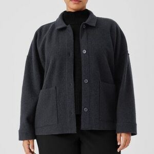 New with tags lghtweight Boiled Wool Classic Collar Jacket in Regenerative Wool